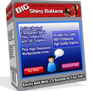 ⭐ Big Shiny Buttons – Master Resell Rights Graphics – Exclusive PLR Content