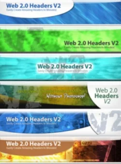🚀 Web 2.0 Headers Version 2 – Graphics With Personal Use Rights – PLR & MRR Product