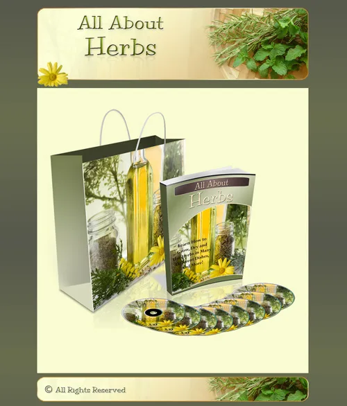 ⭐ All About Herbs Minisite – Personal Use Rights Graphics – PLR & MRR Product